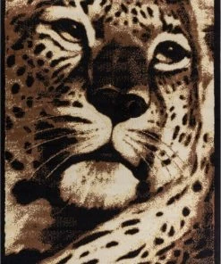 Well Woven Leopard Black Animal Print 5'3" X 7'3" Rug