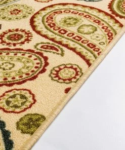 Well Woven Flora Ivory Modern Non Slip Washable Rug