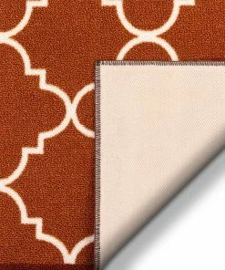 Well Woven Machine Washable Brooklyn Trellis Red Modern Non Slip Washable Rug