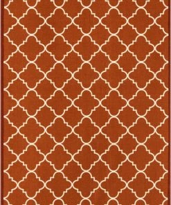 Well Woven Machine Washable Brooklyn Trellis Red Modern Non Slip Washable Rug