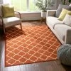 Well Woven Machine Washable Brooklyn Trellis Red Modern Non Slip Washable Rug