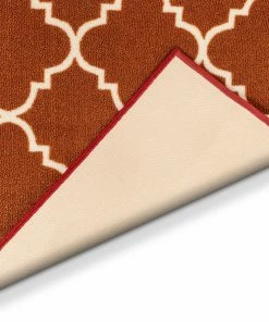 Well Woven Brooklyn Trellis Custom Size Runner Modern Red Select Your Width X Choose Your Length Machine Washable Hallway Runner Rug