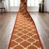 Well Woven Brooklyn Trellis Custom Size Runner Modern Red Select Your Width X Choose Your Length Machine Washable Hallway Runner Rug