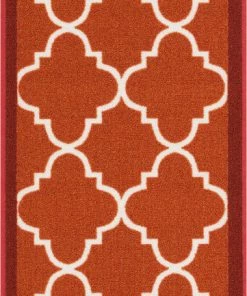 Well Woven Brooklyn Trellis Custom Size Runner Modern Red Select Your Width X Choose Your Length Machine Washable Hallway Runner Rug