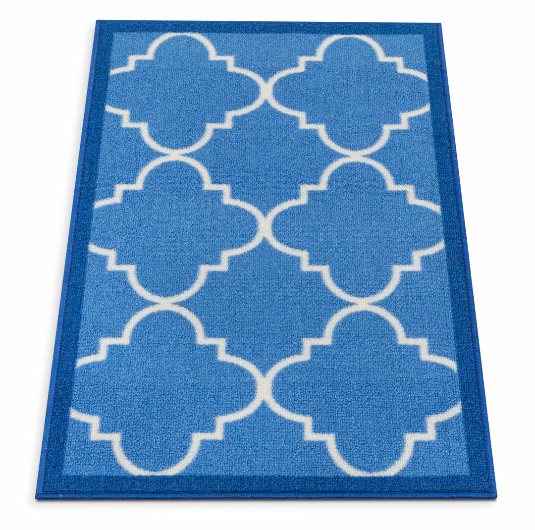 Well Woven Machine Washable Brooklyn Trellis Blue Modern Non Slip Washable Rug 7 Well Woven Machine Washable Brooklyn Trellis Blue Modern Non Slip Washable Rug
