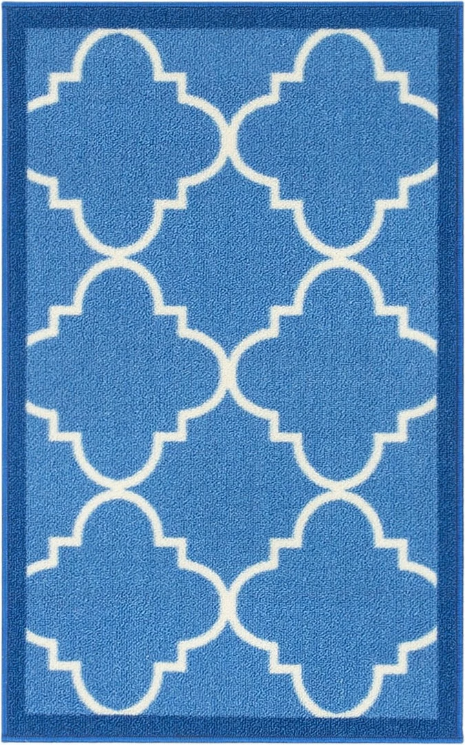 Well Woven Machine Washable Brooklyn Trellis Blue Modern Non Slip Washable Rug 6 Well Woven Machine Washable Brooklyn Trellis Blue Modern Non Slip Washable Rug