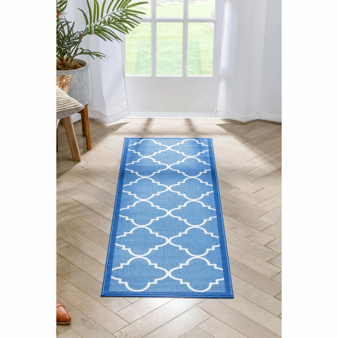 Well Woven Machine Washable Brooklyn Trellis Blue Modern Non Slip Washable Rug 16 Well Woven Machine Washable Brooklyn Trellis Blue Modern Non Slip Washable Rug