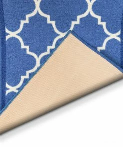 Well Woven Brooklyn Trellis Custom Size Runner Modern Blue Select Your Width X Choose Your Length Machine Washable Hallway Runner Rug