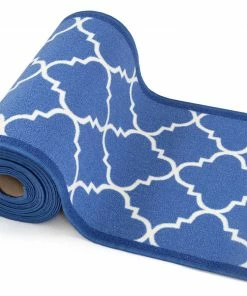 Well Woven Brooklyn Trellis Custom Size Runner Modern Blue Select Your Width X Choose Your Length Machine Washable Hallway Runner Rug