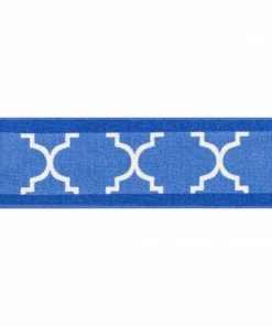 Well Woven Brooklyn Trellis Blue Modern Non Slip 9" X 31" Stair Tread (Set Of 7)