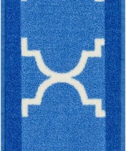 Well Woven Brooklyn Trellis Blue Modern Non Slip 9" X 31" Stair Tread (Set Of 7)