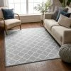 Well Woven Brooklyn Trellis Grey Modern Non Slip Washable Rug Machine Washable
