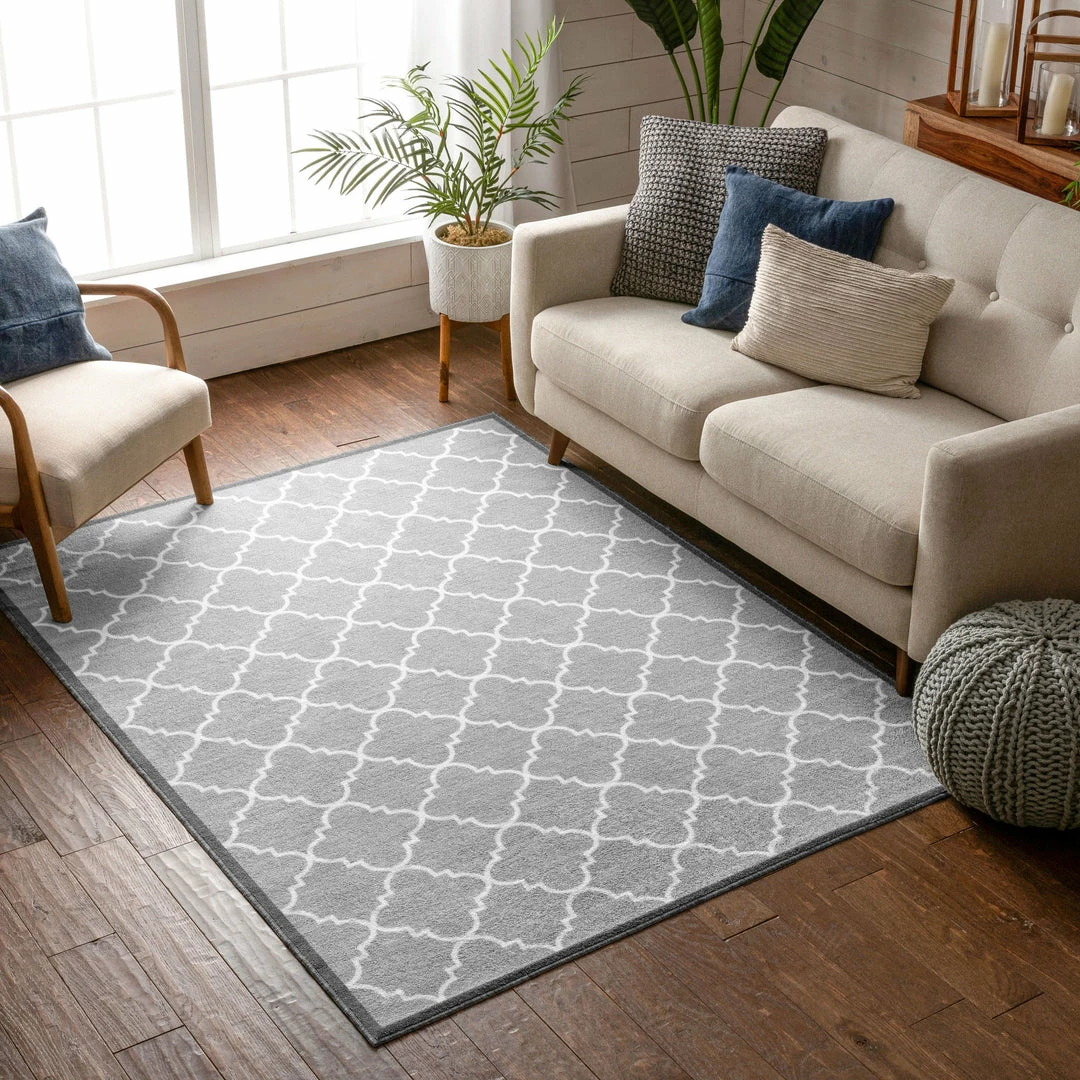 Well Woven Brooklyn Trellis Grey Modern Non Slip Washable Rug Machine Washable 2 Well Woven Brooklyn Trellis Grey Modern Non Slip Washable Rug Machine Washable