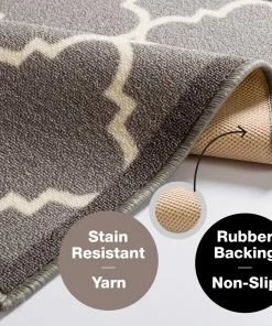 Well Woven Brooklyn Trellis Custom Size Runner Modern Grey Select Yoir Width X Choose Your Length Machine Washable Hallway Runner Rug Grey & Silver