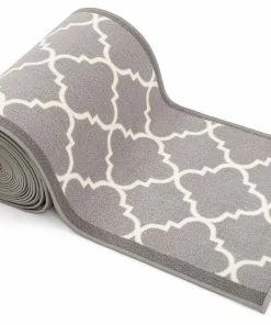 Well Woven Brooklyn Trellis Custom Size Runner Modern Grey Select Yoir Width X Choose Your Length Machine Washable Hallway Runner Rug Grey & Silver