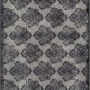 Well Woven Grey & Silver Greek Key Grey Distressed Non Slip Washable Rug 2'7" X 12' Runner