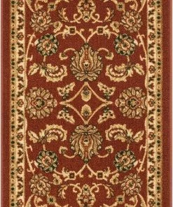 Well Woven Tabriz Red Traditional Non Slip Washable Rug