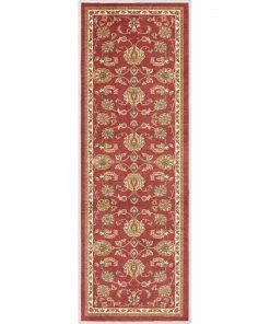Well Woven Tabriz Red Traditional Non Slip Washable Rug