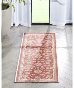 Well Woven Tabriz Red Traditional Non Slip Washable Rug