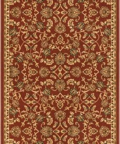 Well Woven Tabriz Red Traditional Non Slip Washable Rug