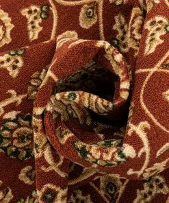 Well Woven Tabriz Red Traditional Non Slip Washable Rug