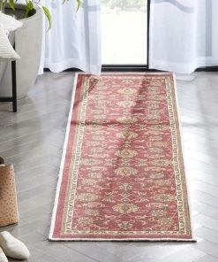 Well Woven Tabriz Red Traditional Non Slip Washable Rug