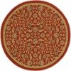 Well Woven Tabriz Red Traditional Non Slip Washable 4'3" Round Rug