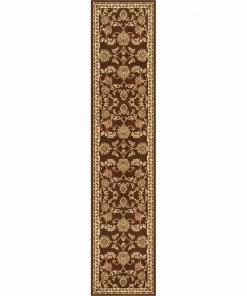 Well Woven Tabriz Brown Traditional Non Slip Washable Rug
