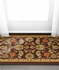 Well Woven Tabriz Brown Traditional Non Slip Washable Rug