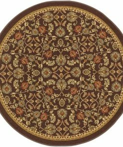 Well Woven Tabriz Brown Traditional Non Slip Washable Rug