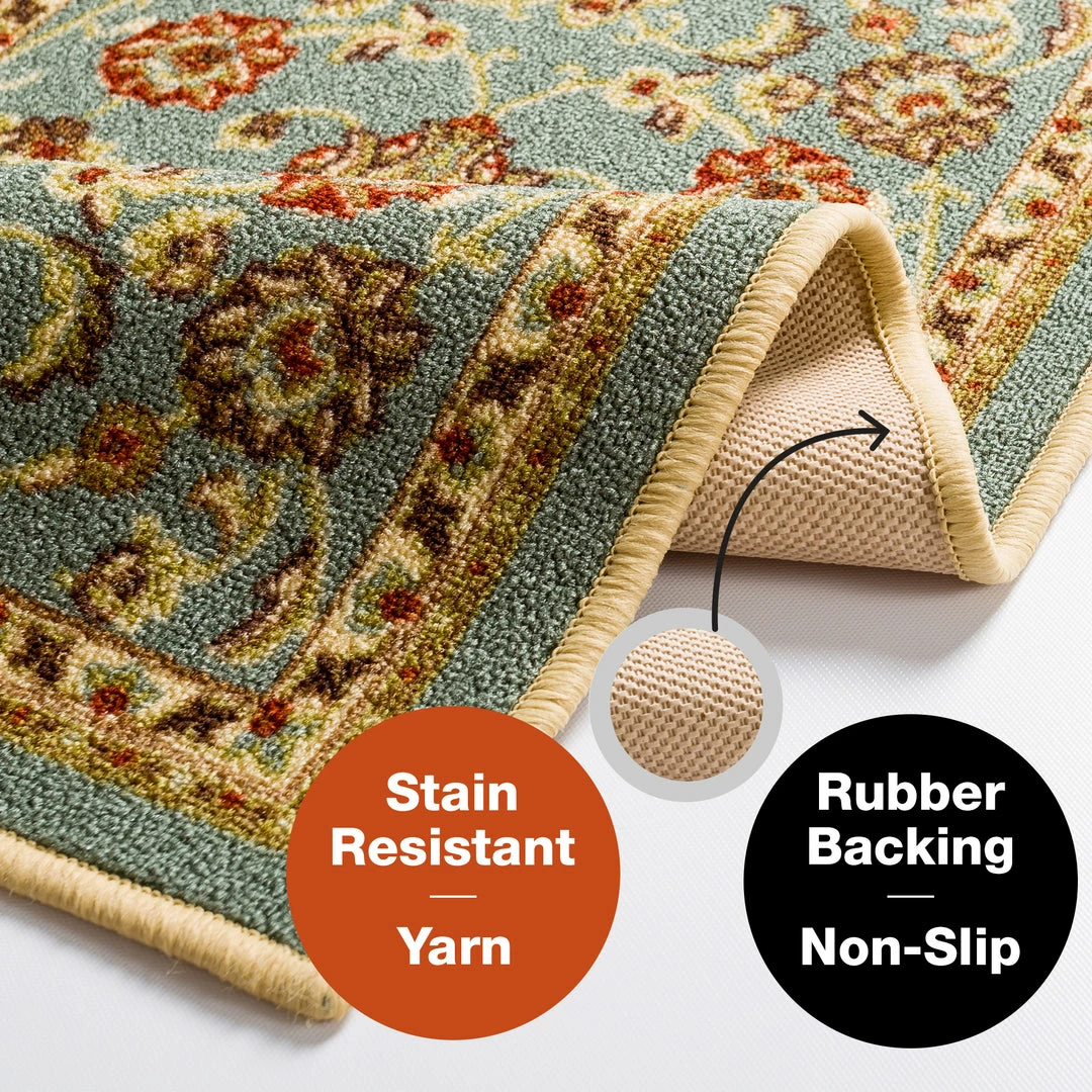 Well Woven Tabriz Custom Size Runner Traditional Blue 22 Inch Wide X Choose Your Length Machine Washable Hallway Runner Rug 4 Well Woven Tabriz Custom Size Runner Traditional Blue 22 Inch Wide X Choose Your Length Machine Washable Hallway Runner Rug