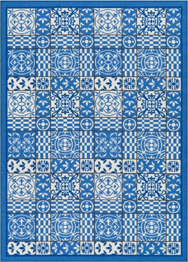 Well Woven Roxbury Blue Modern Non Slip Washable Rug 3'3" X 4'7" 1 Well Woven Roxbury Blue Modern Non Slip Washable Rug 3'3" X 4'7"