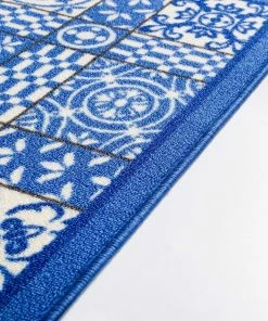 Well Woven Roxbury Blue Modern Non Slip Washable Rug 3'3" X 4'7"