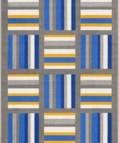 Well Woven Felixtowe Multi Geometric Non Slip Washable Rug 1'8" X 5'