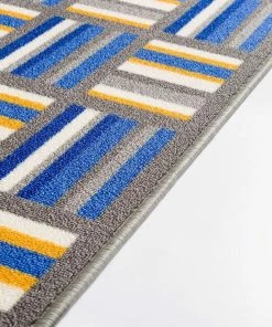 Well Woven Felixtowe Multi Geometric Non Slip Washable Rug 1'8" X 5'