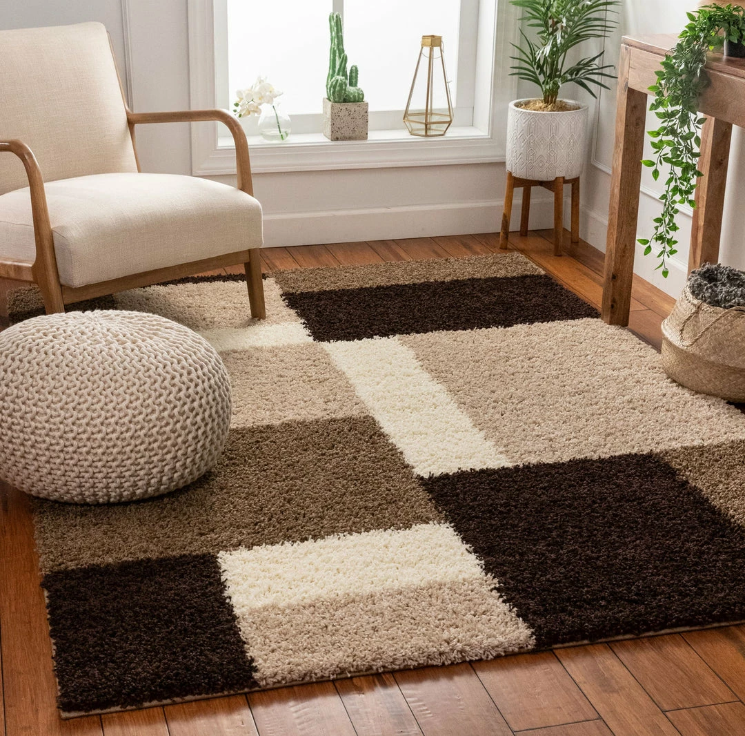 Well Woven Cubes Beige Brown Modern Geo Rug Geometric 5 Well Woven Cubes Beige Brown Modern Geo Rug Geometric