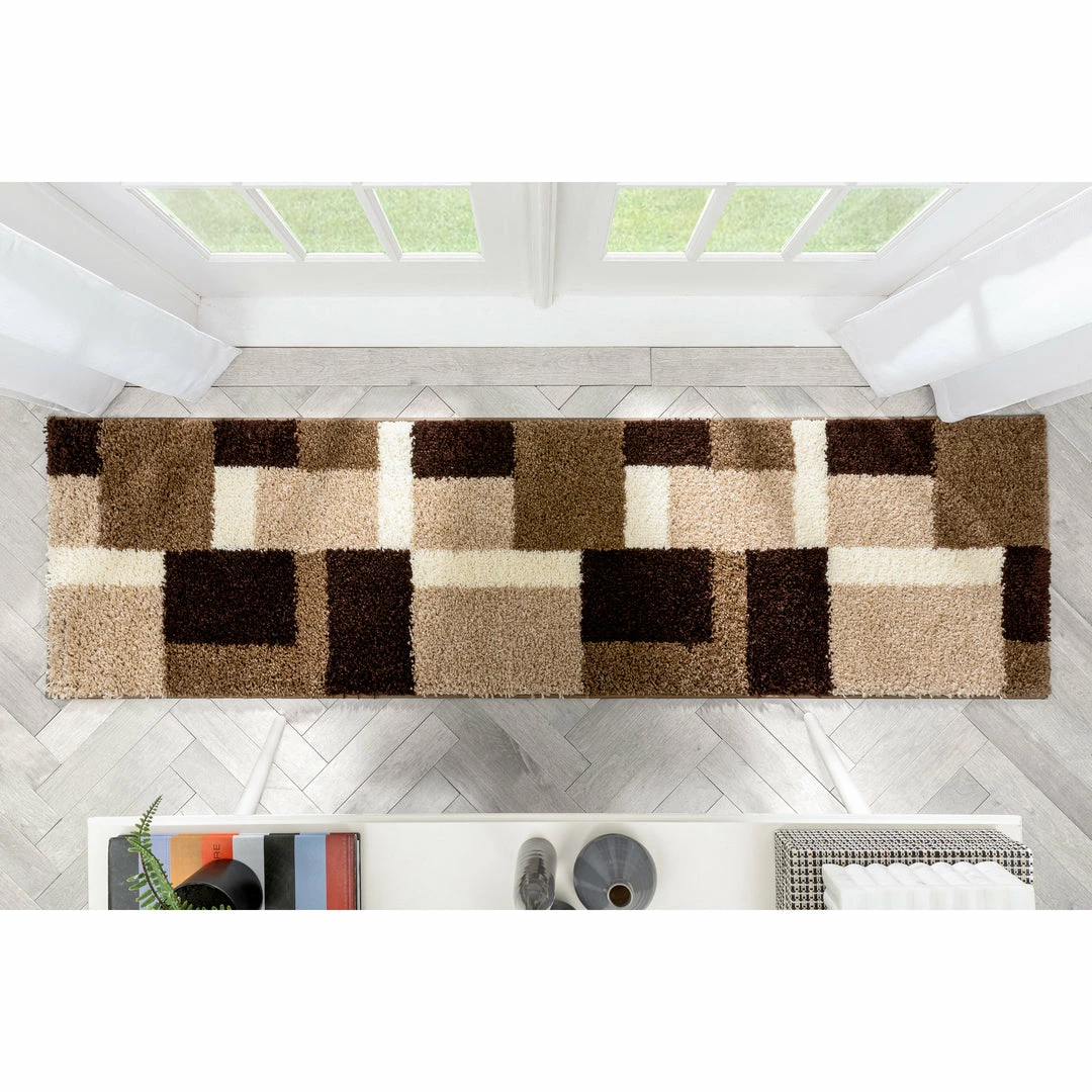 Well Woven Cubes Beige Brown Modern Geo Rug Geometric 8 Well Woven Cubes Beige Brown Modern Geo Rug Geometric