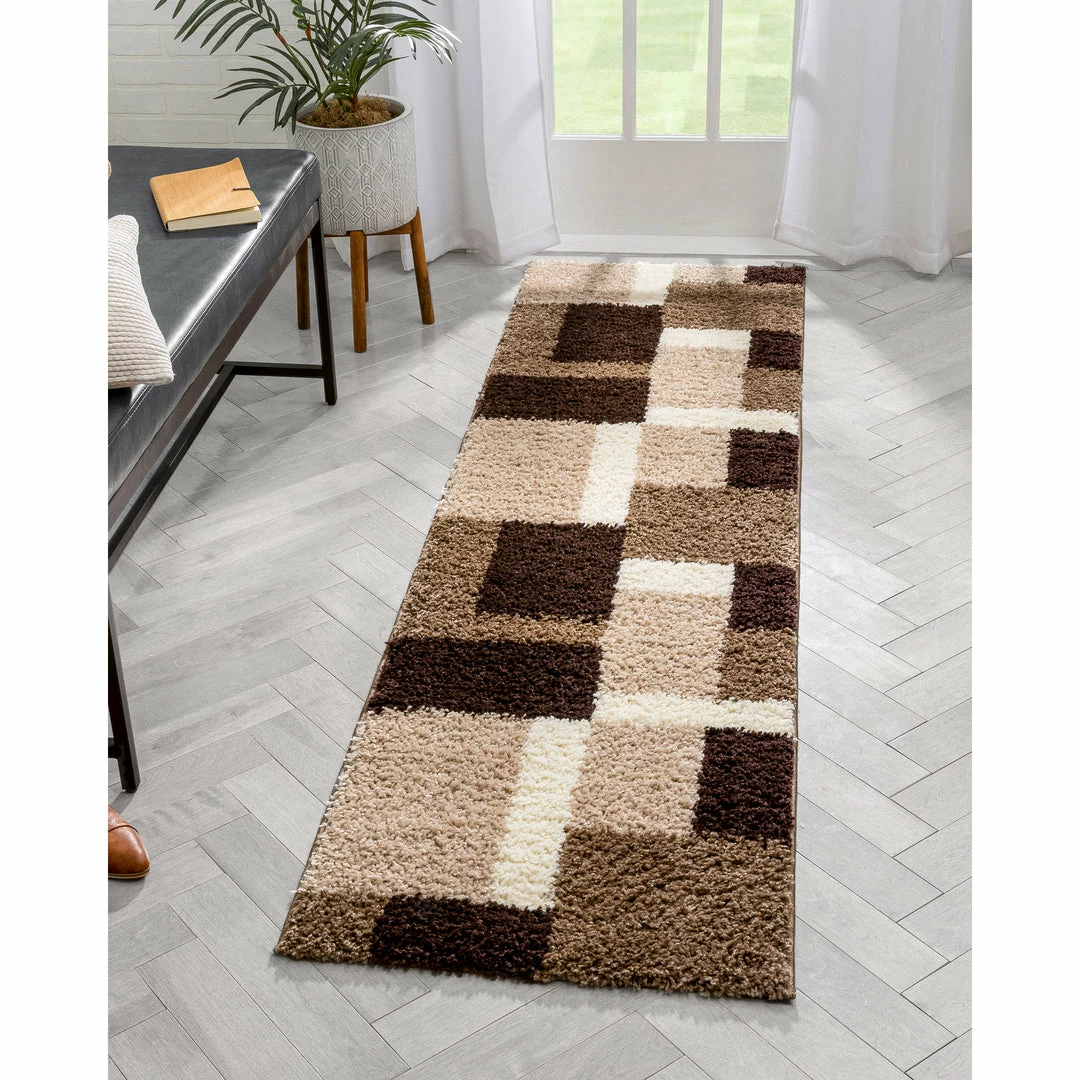 Well Woven Cubes Beige Brown Modern Geo Rug Geometric 7 Well Woven Cubes Beige Brown Modern Geo Rug Geometric
