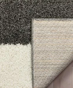 Well Woven Cubes Geometric Boxes & Squares Dark Grey Thick Shag Rug