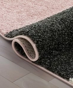 Well Woven Cubes Geometric Boxes & Squares Blush Grey Thick Shag Rug