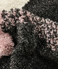 Well Woven Cubes Geometric Boxes & Squares Blush Grey Thick Shag Rug