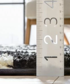 Well Woven Safari Zebra Black Contemporary Shag Rug Geometric