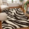 Well Woven Safari Zebra Brown Contemporary Shag Rug