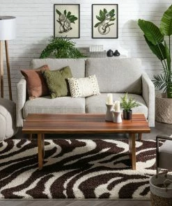 Well Woven Zebra Brown Animal Print Non Slip Washable Rug 3'x5'