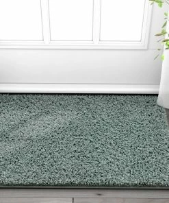 Well Woven Plain Light Blue Modern Solid Rug