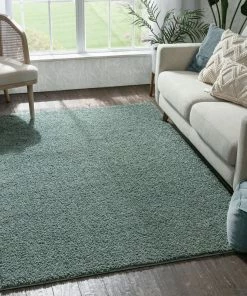 Well Woven Plain Light Blue Modern Solid Rug