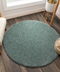 Well Woven Plain Light Blue Modern Solid Rug