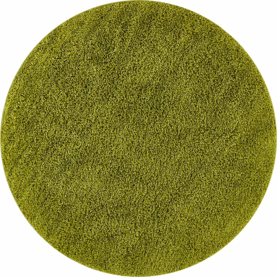 Well Woven Shag Plain Green Solid Round Rug 1 Well Woven Shag Plain Green Solid Round Rug