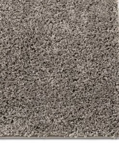 Well Woven Shag Plain Grey Solid Rug