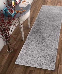 Well Woven Shag Plain Grey Solid Rug